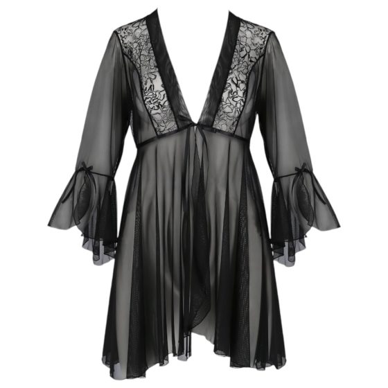 Passion Eco Primula - Lace Robe and Thong (Black)