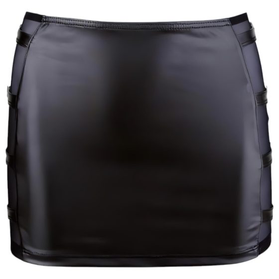 Cottelli - Glossy Mini Skirt with Buckles (Black)