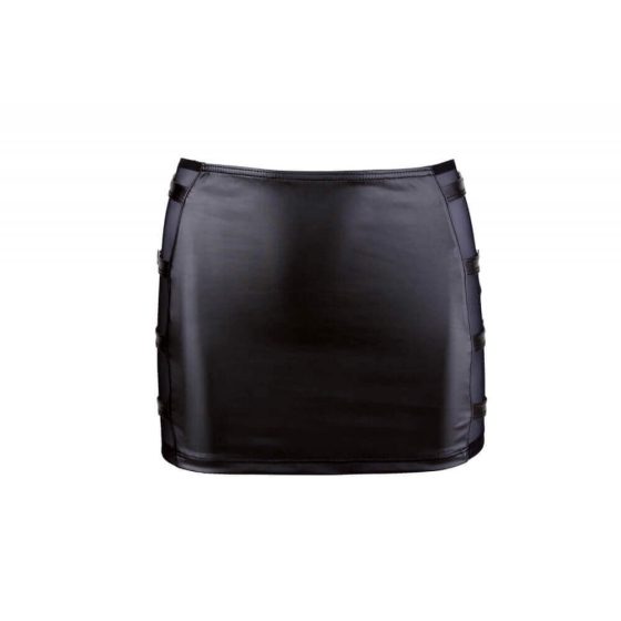 Cottelli - Glossy Mini Skirt with Buckles (Black)