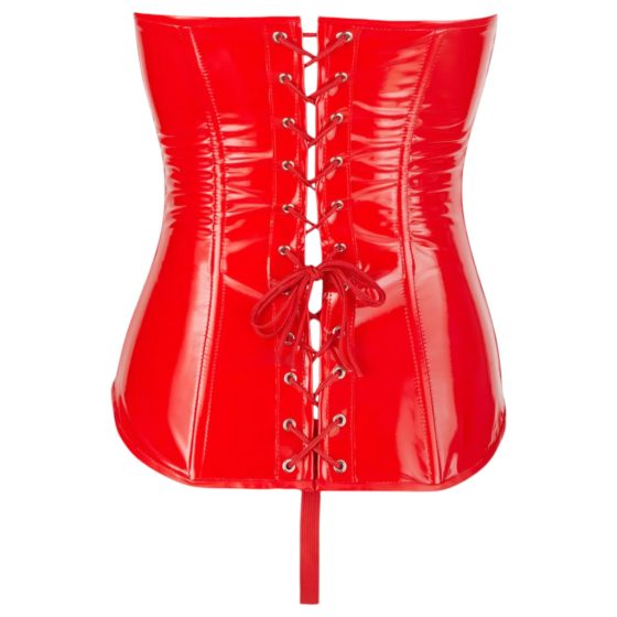 Red Vinyl Corset - Black Level