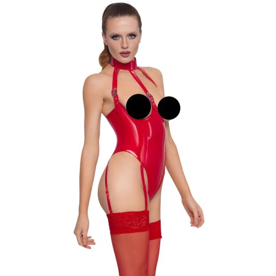 Open, Halter Neck Bodysuit (Red)