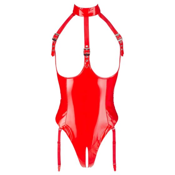 Open, Halter Neck Bodysuit (Red)