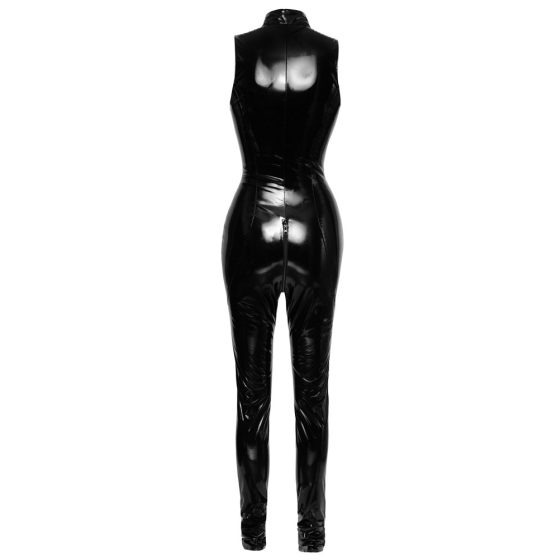 Black Level - shiny zipped overalls (black)