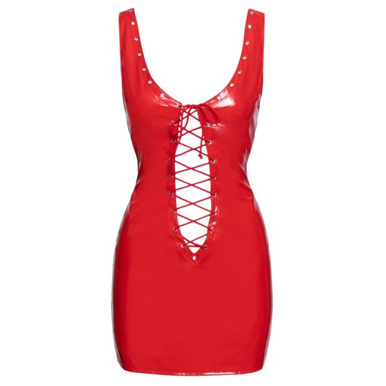 Black Level - Lacquer mini dress with laces (red)