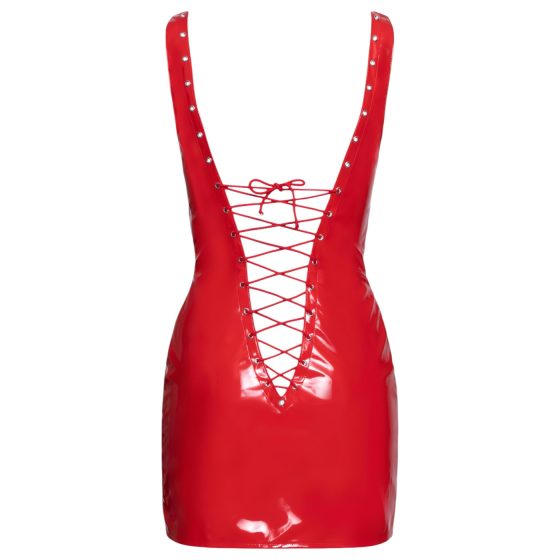 Black Level - Lace-up Vinyl Mini Dress (Red)