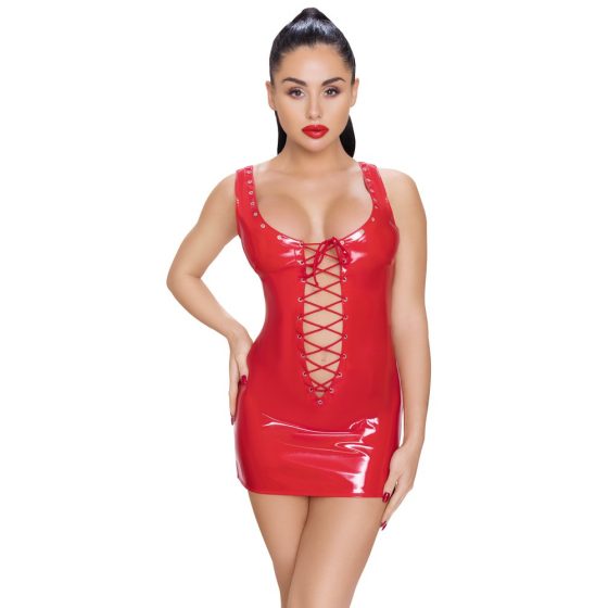 Black Level - Lace-Up Vinyl Mini Dress (Red)