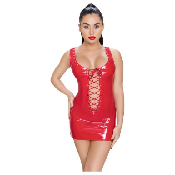 Black Level - Lace-Up Vinyl Mini Dress (Red)