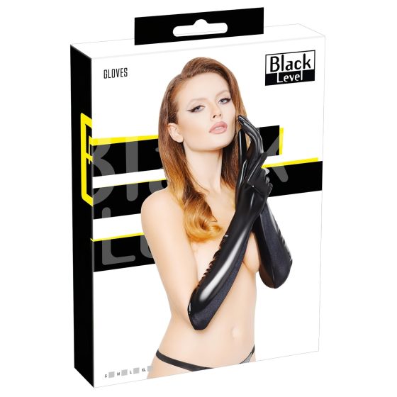 Black Level - Shiny Lacquer Gloves (Black)