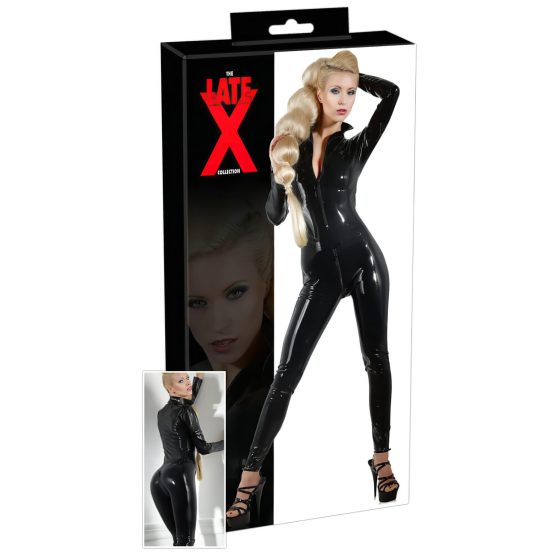 Latex long-sleeve women's jumpsuit (black)