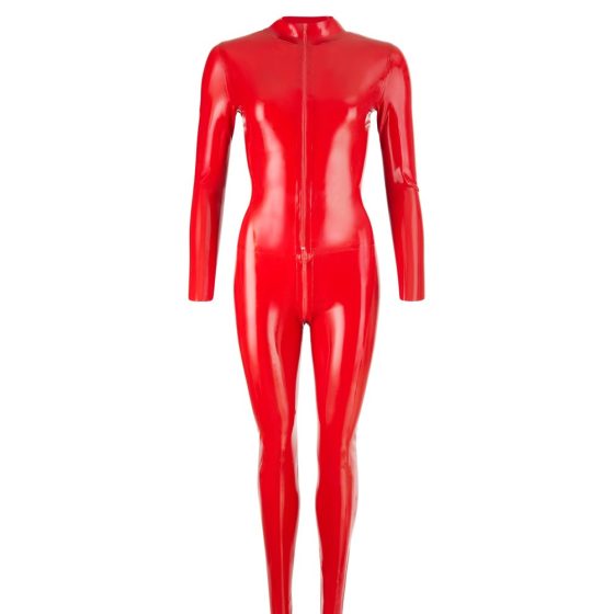 Long-Sleeve Latex Bodysuit (Red)