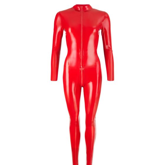 LATEX - Long-Sleeve Women's Catsuit (Red)