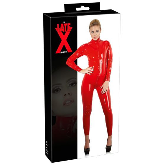 LATEX - Long-Sleeve Women's Catsuit (Red)