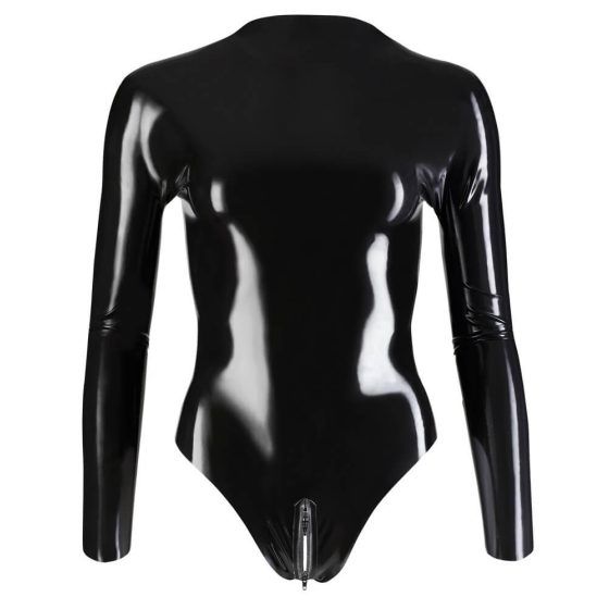 Latex Long Sleeve Women's Bodysuit (Black)