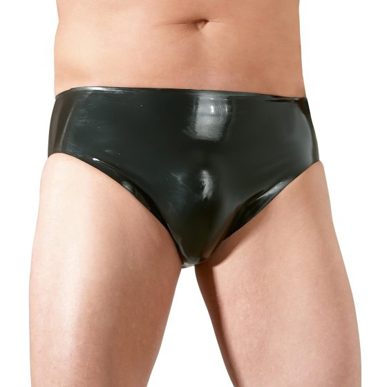 Latex Men's Underwear with Internal Penis and Anal Dildo (Black)