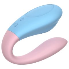   Mrow 03 - Rechargeable, Waterproof Couples Vibrator (Blue-Pink)