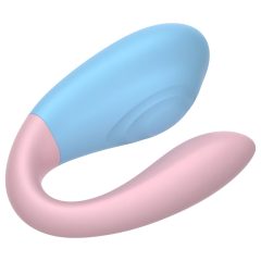   Mrow 03 - Rechargeable, Waterproof Couples Vibrator (Blue-Pink)