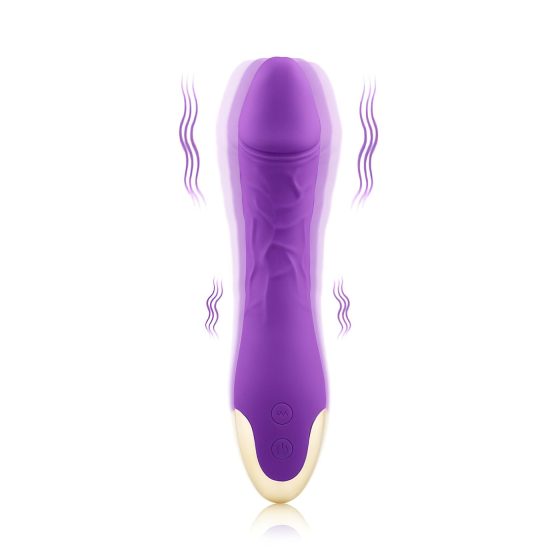 Mrow Real Lover - Rechargeable, Waterproof, Lifelike Vibrator (Purple)