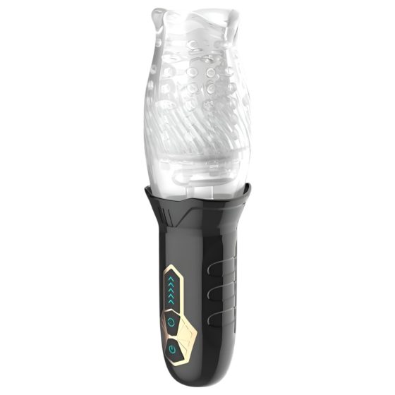 Funny Me Bellucci 360 - Rotating Vibrating Masturbator (Clear-Black)