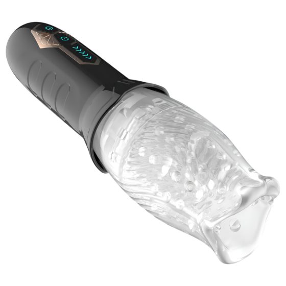 Funny Me Bellucci 360 - Rotating Vibrating Masturbator (Clear-Black)