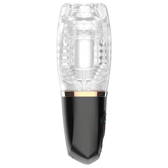 Funny Me Rocket Cup - Suction & Vibration Masturbator (Transparent-Black)