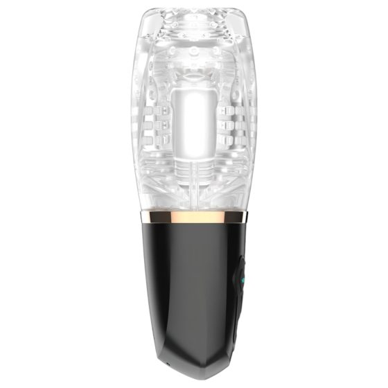 Funny Me Rocket Cup - Suction & Vibration Masturbator (Transparent-Black)