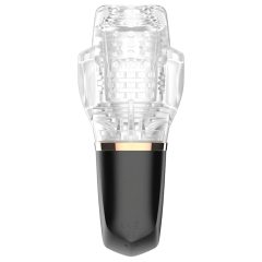   Funny Me Rocket Cup - Suction & Vibration Masturbator (Transparent-Black)