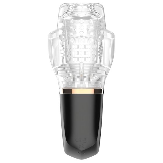 Funny Me Rocket Cup - Suction & Vibration Masturbator (Transparent-Black)