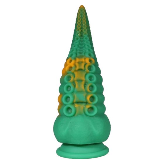 Octopuss - Suction Cup Tentacle Dildo - 21 cm (Green-Yellow)