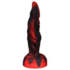   OgazR Hell Dong - Suction Cup Ribbed Dildo - 20 cm (black-red)