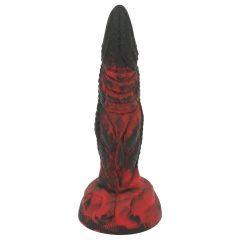   OgazR Hell Dong - Suction Cup Ribbed Dildo - 20 cm (black-red)