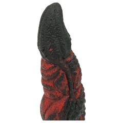   OgazR Hell Dong - Ridged Dildo with Suction Cup - 20 cm (Black-Red)