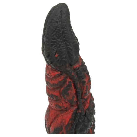 OgazR Hell Dong - Ridged Dildo with Suction Cup - 20 cm (Black-Red)