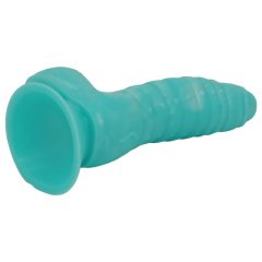   OgazR Sea Serpent - Ribbed Dildo with Suction Cup - 17 cm (Blue-White)