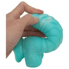   OgazR Sea Serpent - Ribbed Dildo with Suction Cup - 17 cm (Blue-White)