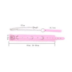 Lined BDSM Collar with Leash (Pink)