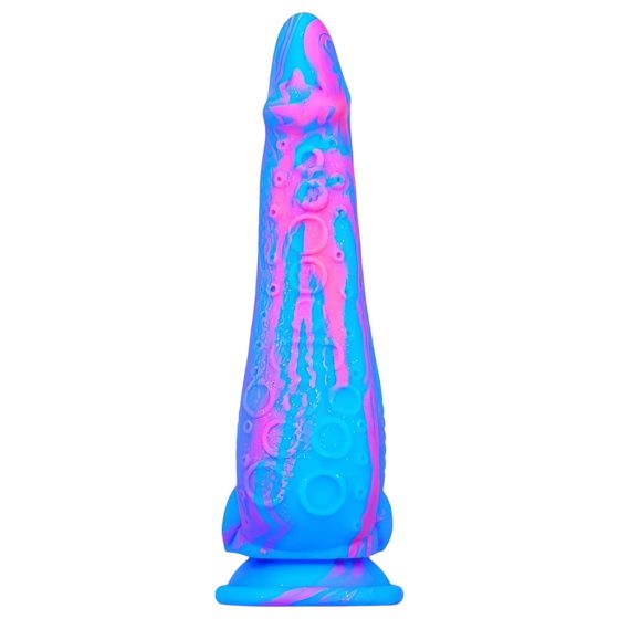 Inkipus - Silicone Dildo with Testicles - 18cm (Blue-Pink)