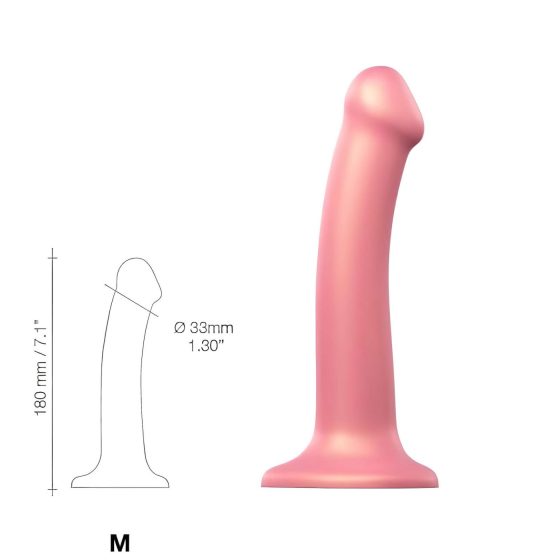 Strap-on-me Metallic M - Skin Friendly Dildo (Metallic Pink)