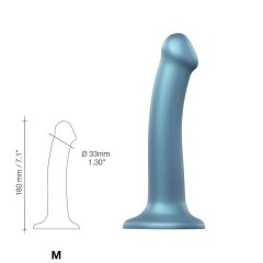   Metallic Shine M Strap-on - Skin-Friendly Dildo (Metallic Blue)