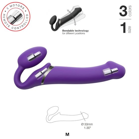 Strap-on-me M - Strapless Strap-on Vibrator (Purple)