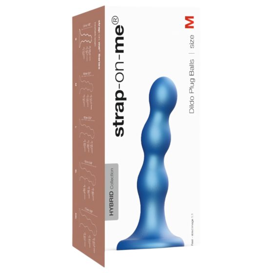 Strap-on-me Balls M - Spherical Base Dildo (Blue)