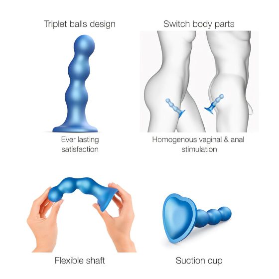 Strap-on-me Balls M - Ballsy Suction Cup Dildo (Blue)