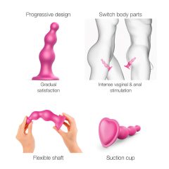 Strap-on-me Beads S - Beaded Dildo with Base (Pink)