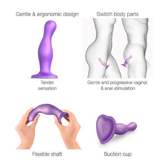 Strap-on-me Curvy S - Wavy, Suction Cup Dildo (Purple)