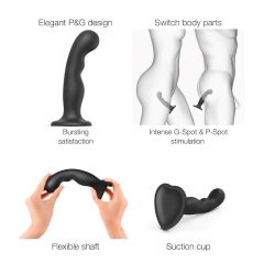 Strap-on-me P&G S - Curved Dildo with Base (Black)