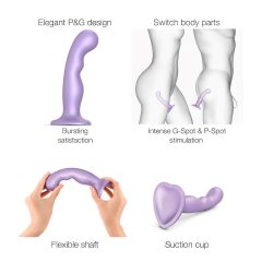 Strap-on-me P&G S - Curved, Suction Cup Dildo (Purple)