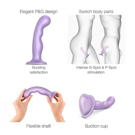 Strap-on-me P&G S - Curved, Suction Cup Dildo (Purple)