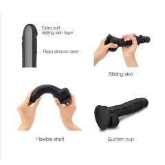   Strap-on-me S - Dual Layered Suction Cup Realistic Dildo (Black)