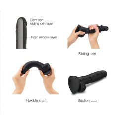   Strap-on-me M - Double Layered, Realistic Dildo with Base (Black)