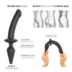   / Strap-on-me Switch Semi-Realistic S - 2-in-1 Silicone Dildo (Black)