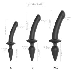   Strap-on-me Switch Semi-Realistic S - 2-in-1 Silicone Dildo (Black)